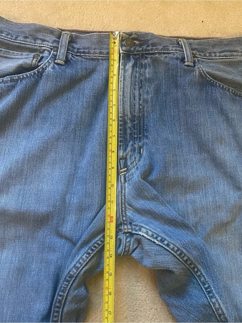 Polo Ralph Lauren Andrew Classic Fit Jeans Mens 40x30 Blue Wash Straight Denim